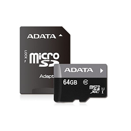 ADATA Premier 64GB microSDHC/SDXC UHS-I U1 Class 10 Memory Card with Adapter (AUSDX64GUICL10-RA1) - Image 1