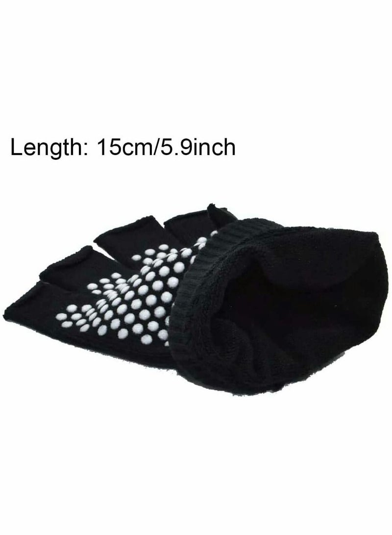 Generic Yoga Gloves Non Slip Womens 2 Pair Fingerless Pilates Exercise Grip Gloves with White Silicone Dots  - Image 5
