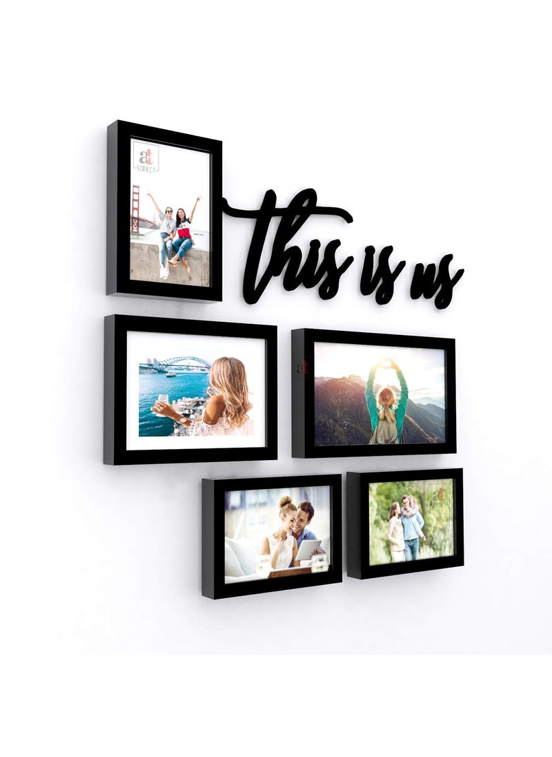 Art Street Art Street Valentine Theme Set of 5 Wall Photo Frame This Is US MDF Plaque for Valentine Day Celebration-Size -5x7, 6x8, 6x10 Inches  - Image 2