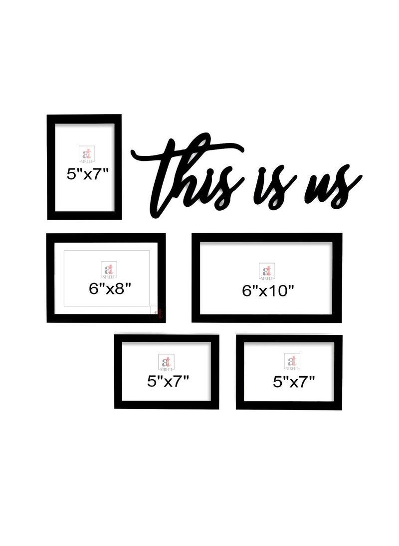 Art Street Art Street Valentine Theme Set of 5 Wall Photo Frame This Is US MDF Plaque for Valentine Day Celebration-Size -5x7, 6x8, 6x10 Inches  - Image 3