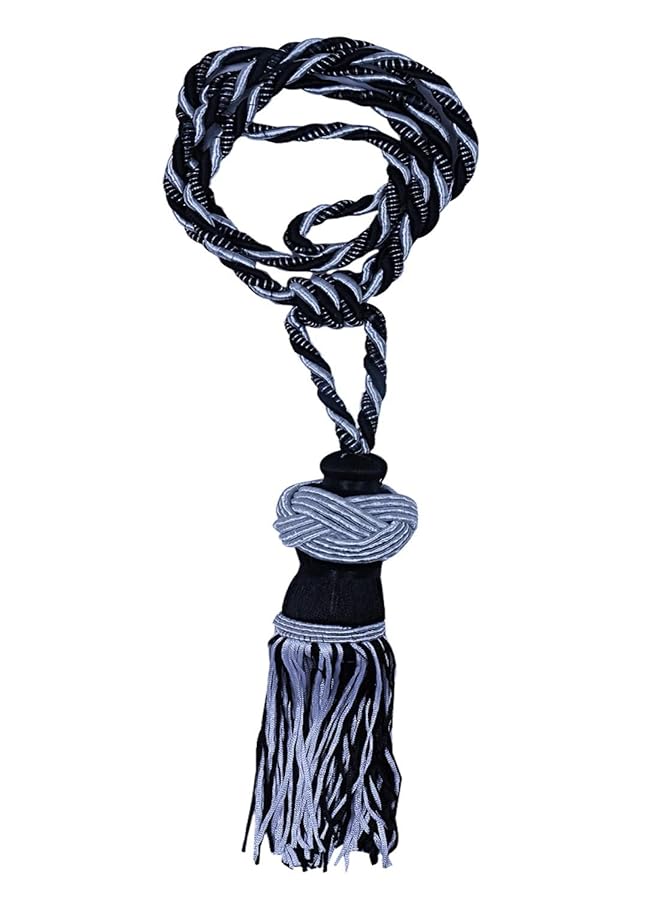 Kuber Industries Polyester 2 Pieces Curtain Tie Back Tassel Set Black Ctktc29386 - Image 4