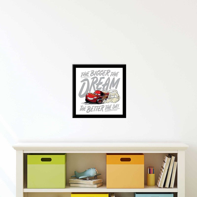Open Road Brands Disney Pixar Cars Lightning McQueen Framed Wall Decor - The Bigger The Dream, The Better The Day - Image 5