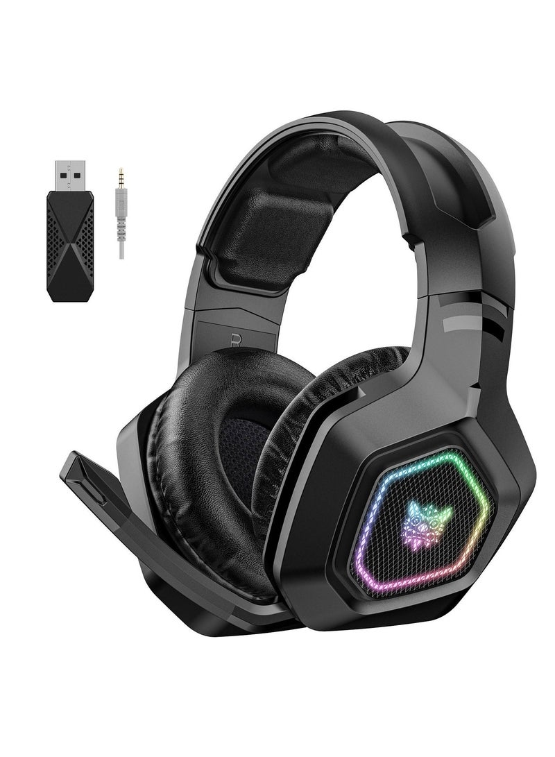 ONIKUMA B100 2.4G Wireless Bluetooth 5.3 Wired Over-ear Headset RGB Light E-sports Gaming Headphone - Image 1
