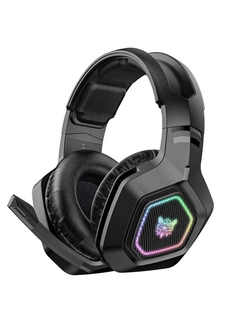 ONIKUMA B100 2.4G Wireless Bluetooth 5.3 Wired Over-ear Headset RGB Light E-sports Gaming Headphone - Image 2