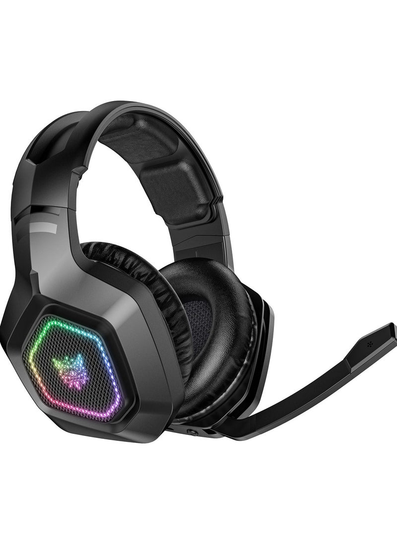 ONIKUMA B100 2.4G Wireless Bluetooth 5.3 Wired Over-ear Headset RGB Light E-sports Gaming Headphone - Image 3
