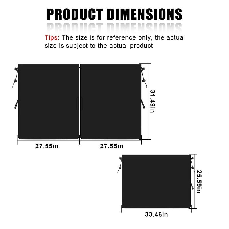 DUSCOKE Car Window Shades, UV Protection Privacy Sunshade Covers, Removable Divider Curtains & Side Window Shades, Universal Car Interior Accessories for Sleeping Traveling Camping (3PCS) - Image 2