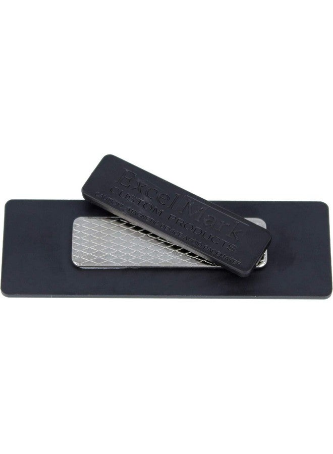 ExcelMark Blank Name Tag/Badge With Magnetic Backing - 1" X 3" (25 Pack - Silver) - Image 3
