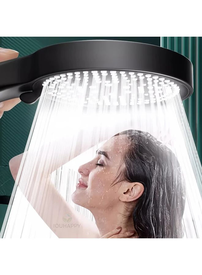 Gray High Pressure Rain Showerhead with 6 Spray Modes Handheld Shower System - Image 2