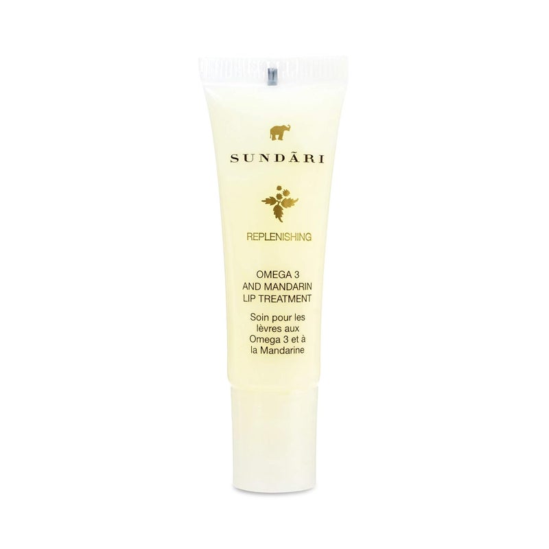 SUNDARI Omega 3 and Mandarin Lip Treatment 042 Fl Oz Hydrating Lip Balm for Dry Chapped Lips Nourishes Soothes and Heals Lips Reduces Lines