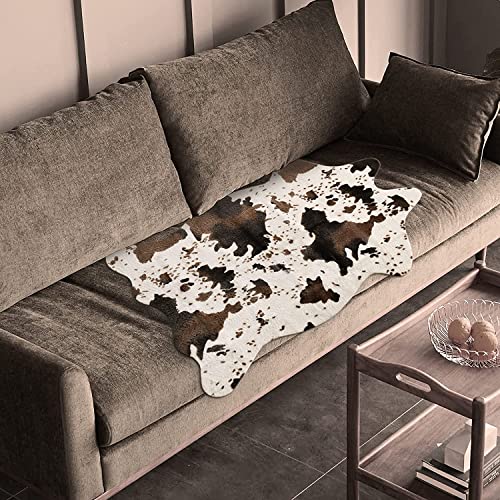 IMQOQ Cow Print Rug Faux Cowhide Area Carpet Animal Print Mat for Living Room Bedroom Non-Slip 3.6x2.5FT (110cmx75cm) - Image 5