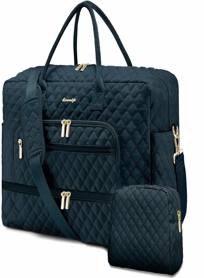 LUOCIP Travel Duffle Bag Weekender for Women - 38L Carry-On Overnight Bag Personal Item Bag with Shoe Compartment & Wet Pocket Weekend Tote Bags with Toiletry Bag Hospital Bags for Labor and Delivery, Black, - Image 1