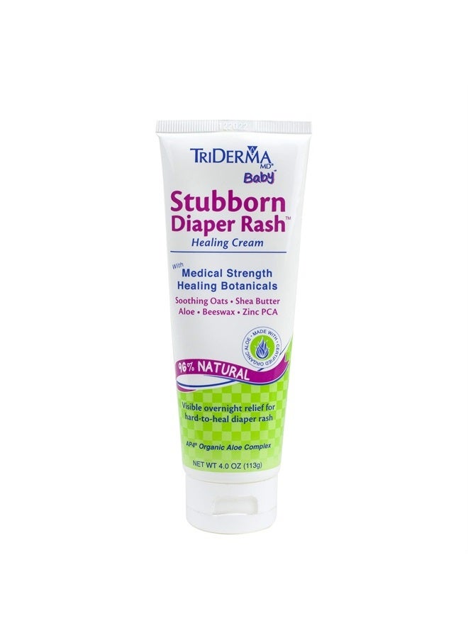 TriDerma MD Baby Stubborn Diaper Rash Relief Cream, Healing for Hard-to-Heal Diaper Rash, Treat and Prevent Diaper Rash and Seal Out Wetness, Non-Greasy Diaper Rash Ointment 4.0 Ounce - Image 1