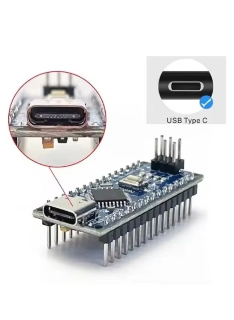 Nano V3.0 ATmega328P Microcontroller Board, Shield Screw Terminal Expansion Board, Type C Cable - Image 2