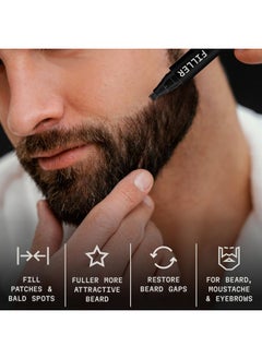 Striking Viking Striking Viking 2 Pack Beard Pencil Filler for Men with 4 Tips (Jet Black) - Fill, Shape & Define with this Long-Lasting, Waterproof Beard Pen Kit Including Brush  - Image 2