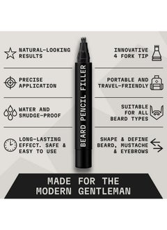 Striking Viking Striking Viking 2 Pack Beard Pencil Filler for Men with 4 Tips (Jet Black) - Fill, Shape & Define with this Long-Lasting, Waterproof Beard Pen Kit Including Brush  - Image 4