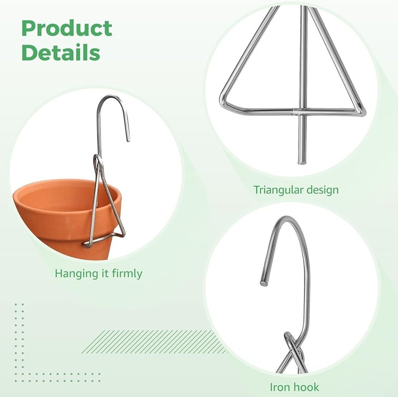 24 قطعة من علاقات الفولاذ المقاوم للصدأ للأصص الطينية والبلاستيكية للاستخدام الداخلي والخارجي - Image 3