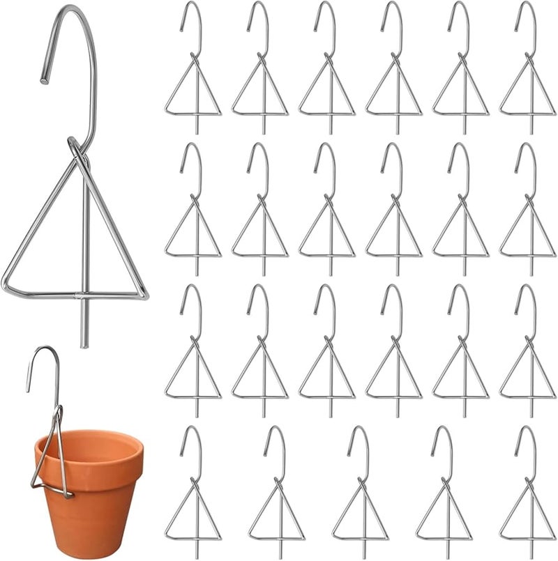 24 قطعة من علاقات الفولاذ المقاوم للصدأ للأصص الطينية والبلاستيكية للاستخدام الداخلي والخارجي - Image 2