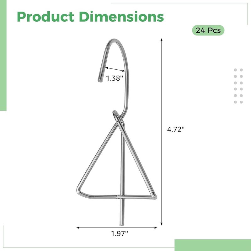 24 قطعة من علاقات الفولاذ المقاوم للصدأ للأصص الطينية والبلاستيكية للاستخدام الداخلي والخارجي - Image 4