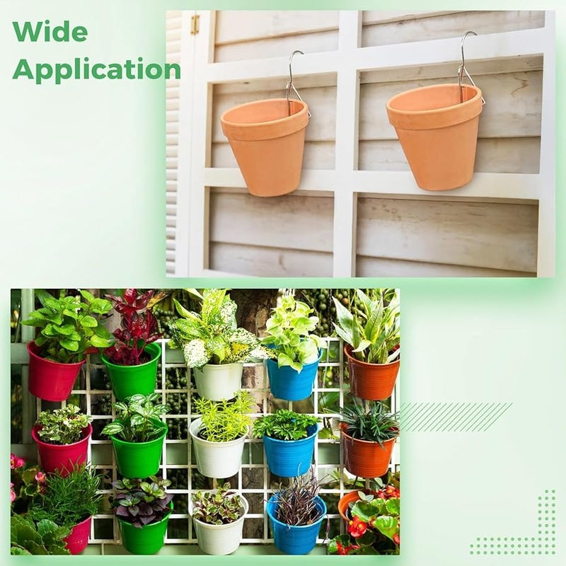 24 قطعة من علاقات الفولاذ المقاوم للصدأ للأصص الطينية والبلاستيكية للاستخدام الداخلي والخارجي - Image 5