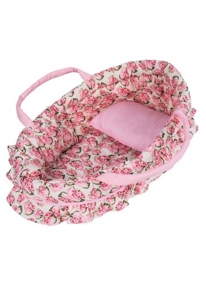 Soft Doll Carry Cot Set For 16 Inch Doll, Sweet Dreams Bassinet Doll Accessory With A Pillow, Fits For American Girl Dolls - Image 3