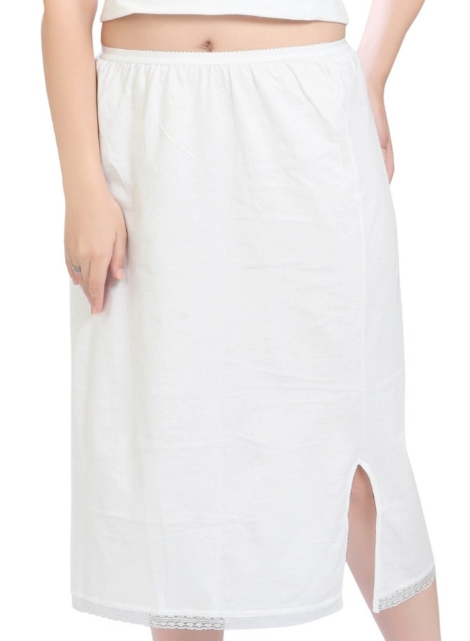 mybody MyBody Maxi Inskirt Pack of 2 – White Cotton Underskirts for Women | Breathable & Stretchable Inner Skirt for Abaya, Gown & Maxi Dress | Sizes S to 3XL | Comfortable Modest Wear  - Image 3