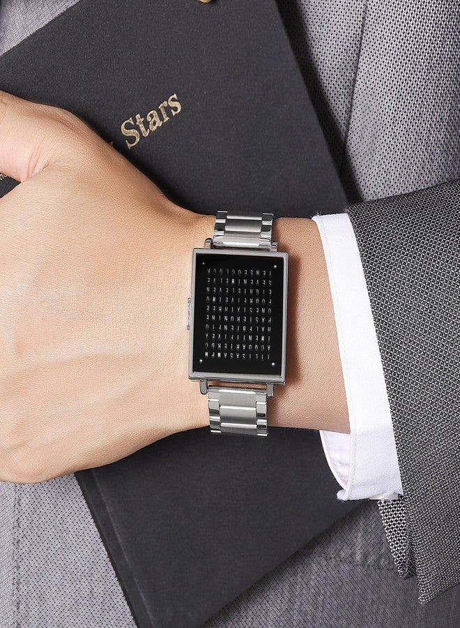 Gosasa Square Men's Luxury Watches Fashion Creative Multi - Functional Waterproof Wristwatch, Gold and Silver - Toned Leather Strap Gifts for Men, Black - Image 3