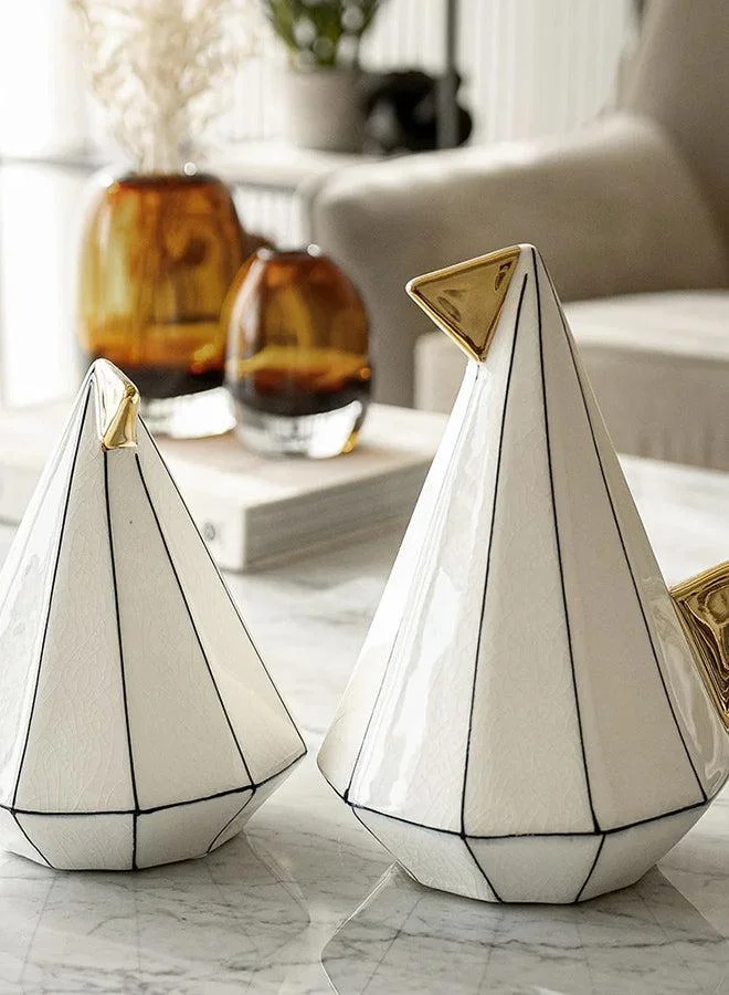 KNOT HOME Avila Arneson Two Ceramic Birds Knot Home Designer Accessory for Bedroom Living Dining Room Office Area Décor