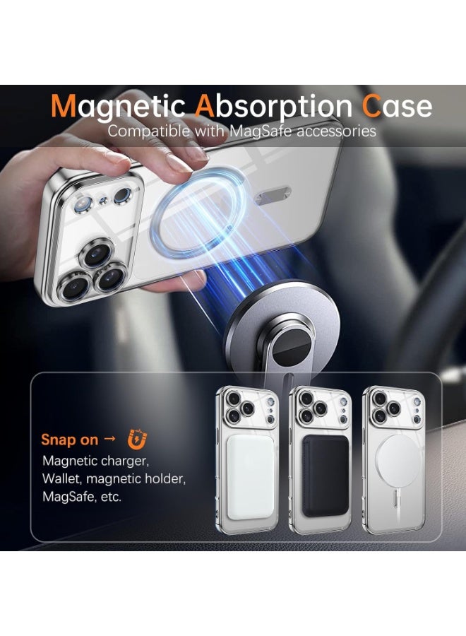 Magnetic cover for iPhone 17 Pro max Case with Mag Safe Full Camera Lens Protector Plating Soft Clear Phone Case for iPhone 17 Pro Max - Image 4