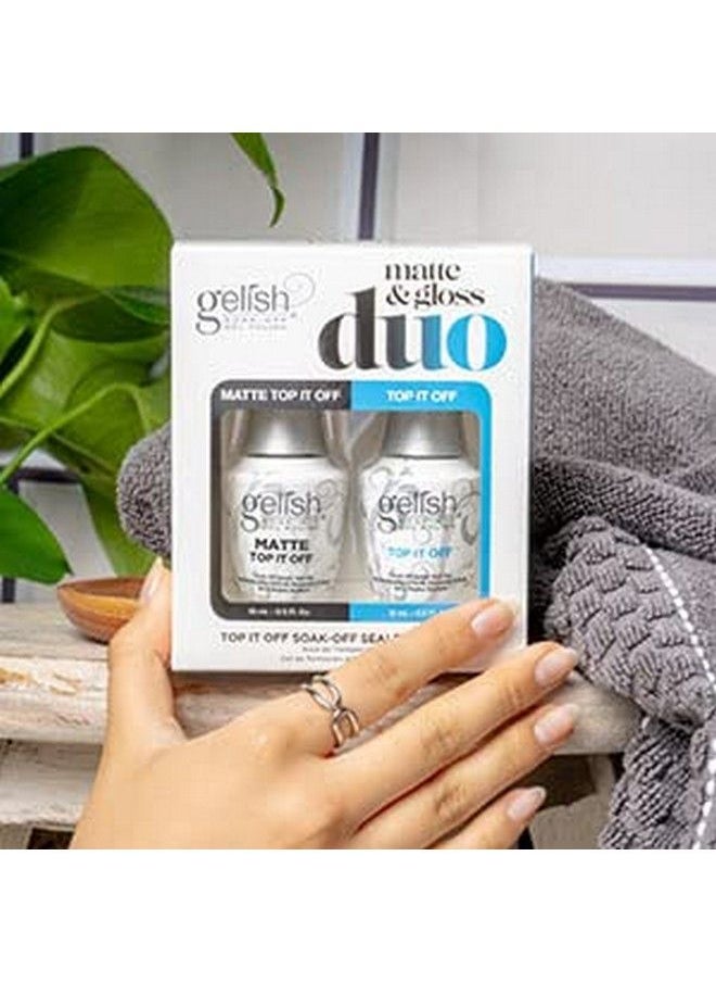 Gelish طقم طلاء الأظافر المات واللمعان - طلاء شفاف للأظافر 5 أونصة - طلاء علوي غير لامع لطلاء الأظافر الجل - طلاء علوي لامع لطلاء الأظافر الجل  - Image 3