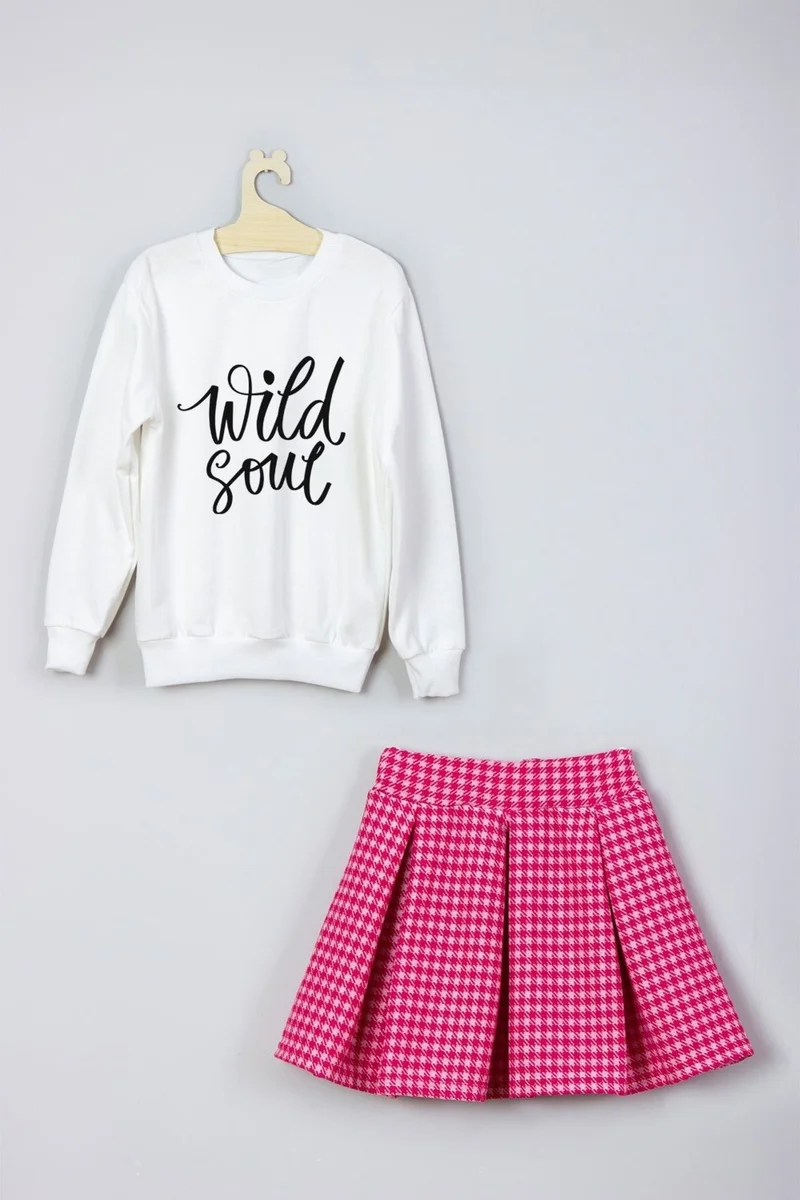 Ada Bebek Çocuk Ada Baby Kids Wild Soul Printed Skirt Sweat Set