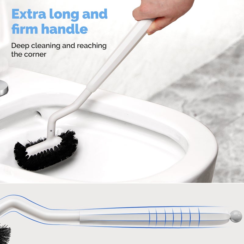 🚽 فرشاة مرحاض مع حاملة منع التناثر وضمان النظافة - Image 3