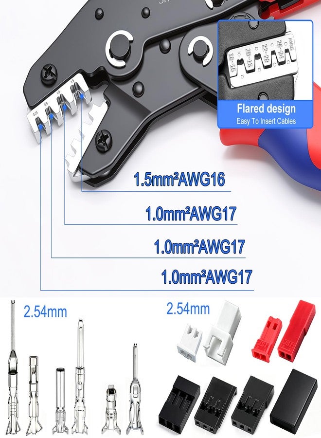 Taiss 75 Sets Servo Connector,JST Plug Male/Female Connector Crimp Pin Cable Kit with Crimping Tool SN-58B 0.25-1.5mm ²(AWG23-16),Compatible JST SYP - Image 5