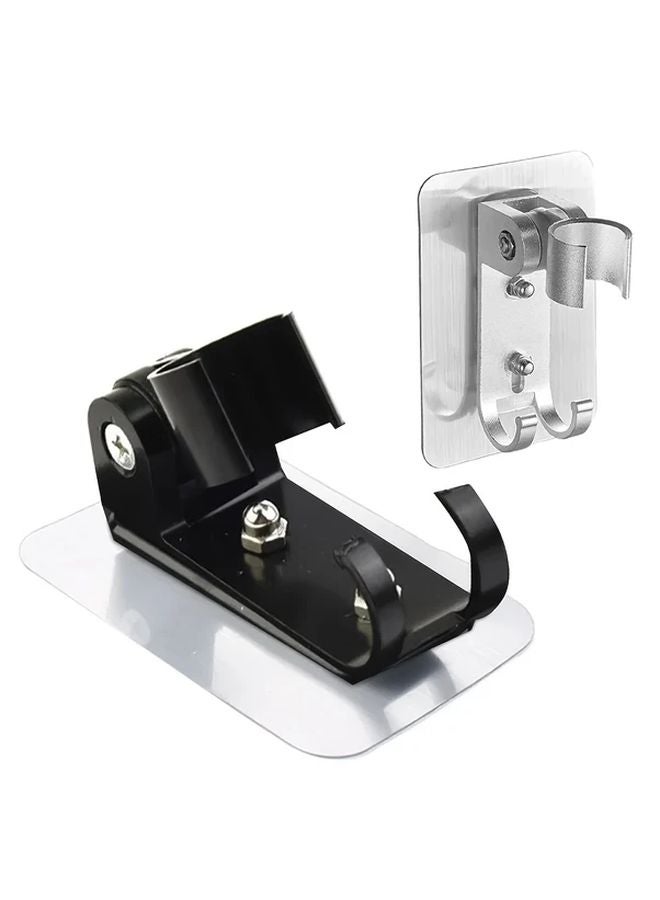 Black Punch Free Bracket Adjustable Shower Head Hook Universal Towel Holder - Image 4