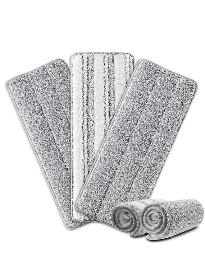 HiBaby Flat Mop Pads, 3 Pack 13" X 4.9" Microfiber Mop Pad/Refill/Head, Mop Pads Washable Microfiber Squeeze Cleaning Mop Heads Replacement - White and Grey - Image 1