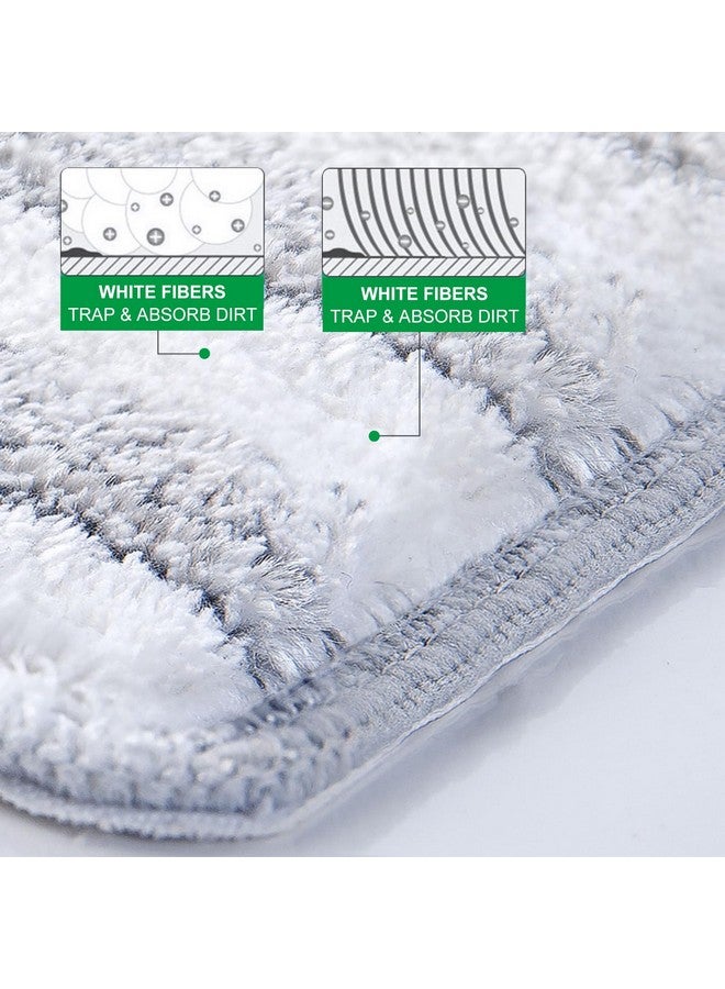 HiBaby Flat Mop Pads, 3 Pack 13" X 4.9" Microfiber Mop Pad/Refill/Head, Mop Pads Washable Microfiber Squeeze Cleaning Mop Heads Replacement - White and Grey - Image 2