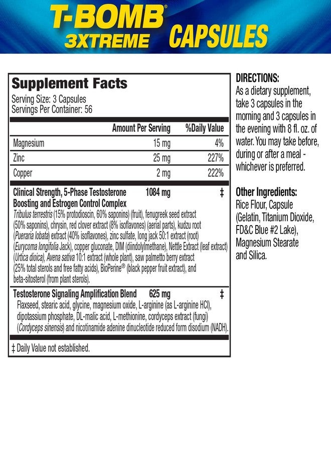 Maximum Human Performance MHP T-Bomb 3xtreme Clinically Tested, Testosterone Booster for Men, Increase Libido, 168 Count - Image 3