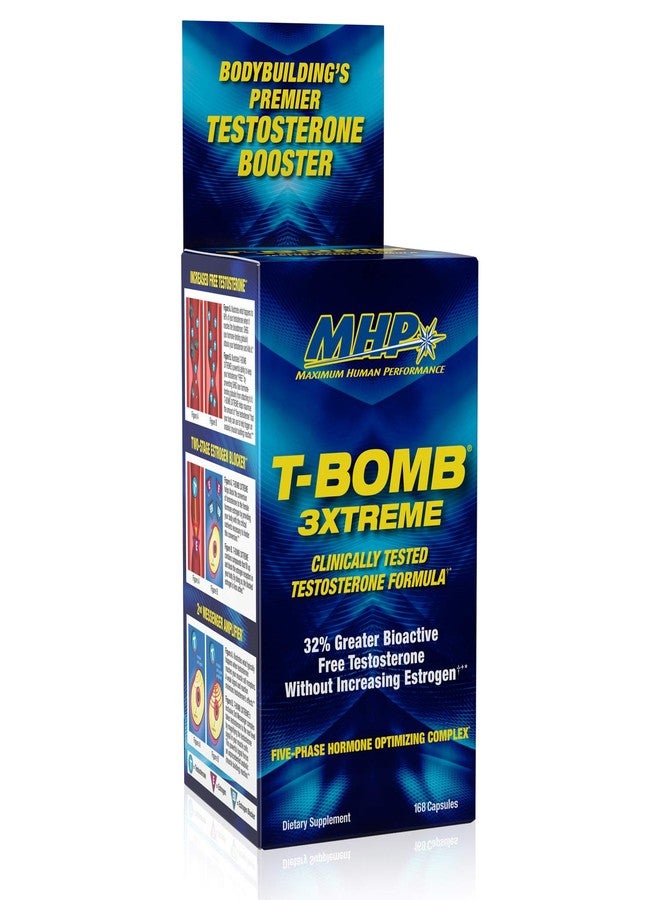 Maximum Human Performance MHP T-Bomb 3xtreme Clinically Tested, Testosterone Booster for Men, Increase Libido, 168 Count - Image 1