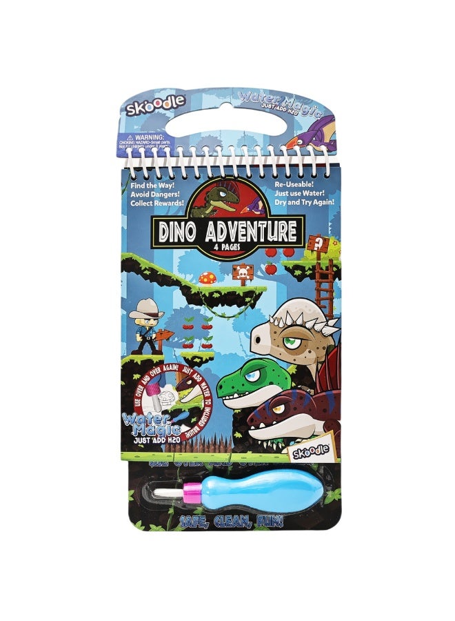 SKOODLE Dino Adventure Water Magic Pad with Brush | Reusable Fun Water Reveal Activity Pad | Mess Free Creative Toy For Kids | Age 3+ - Image 1