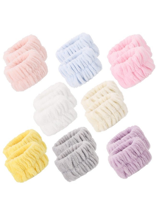 BTYMS 16 Pcs Women Face Wash Wristbands Microfiber Wrist Washband Spa Washband Wrist Towels For Washing Face, Prevent Water Running Down The Arms - Image 1