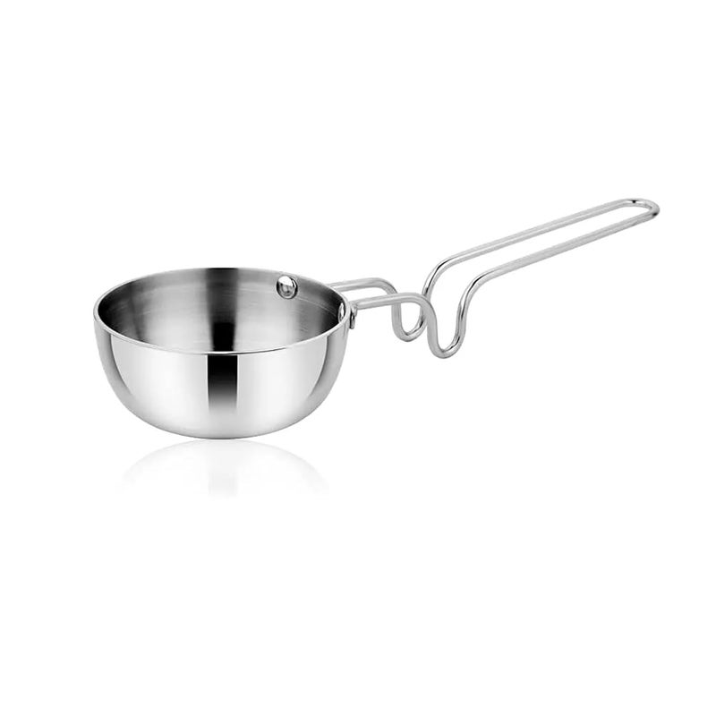 Stainless Steel Induction Base Tadka Pan for Home Kitchen Restaurants Hotels Dia125cm Cap 400ml - Image 1