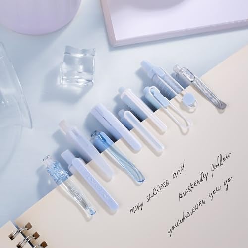 VideMundi 5 Count Pastel Gel Ink Pen Set,Cute Note Taking 0.5mm Fine Point Retractable 5 Count Black Ink Pens for Writing, Journaling, School, Office (Light Blue) - Image 3