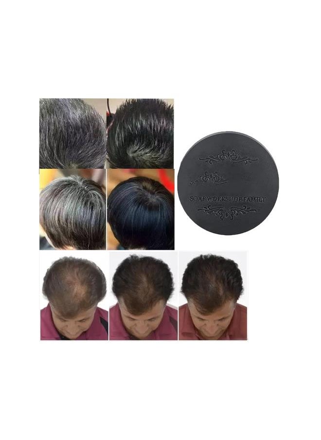 Generic - Black & Thick Hair Fallopia Multiflora Shampoo Bar,Hair Darkening Shampoo Bar,He Shou Wu Shampoo Soap,Promotes Hair Growth and Prevents Hair Loss (3 PCS) - Image 1