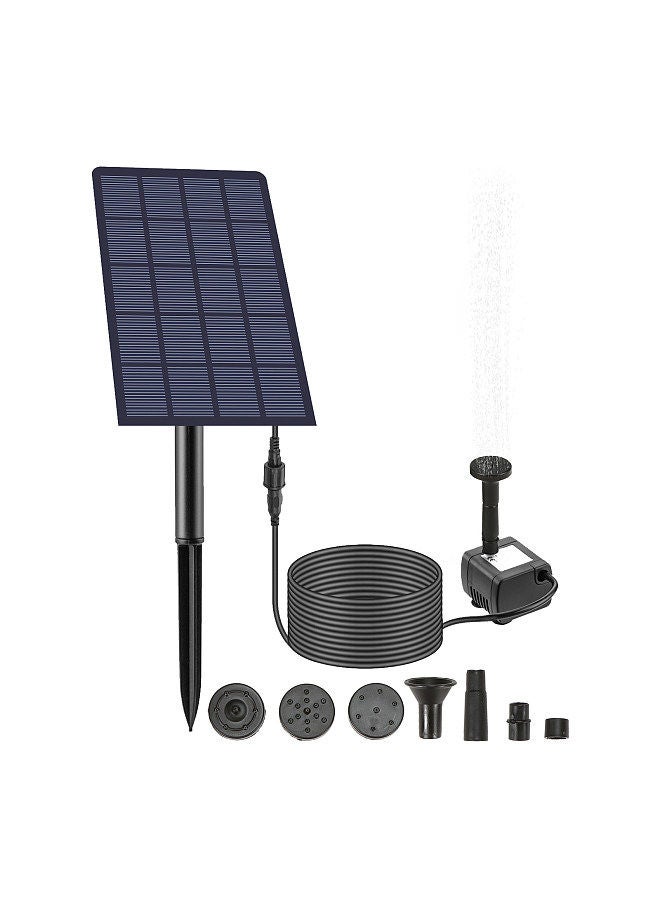 Generic 2.5W Solar Fountain Pump with with 4 Nozzles DIY Birdbath Submersible Water Pump Wall-mounted Plug-in Fountain Pump for Fish Tank Garden Pool Aquarium  - Image 4