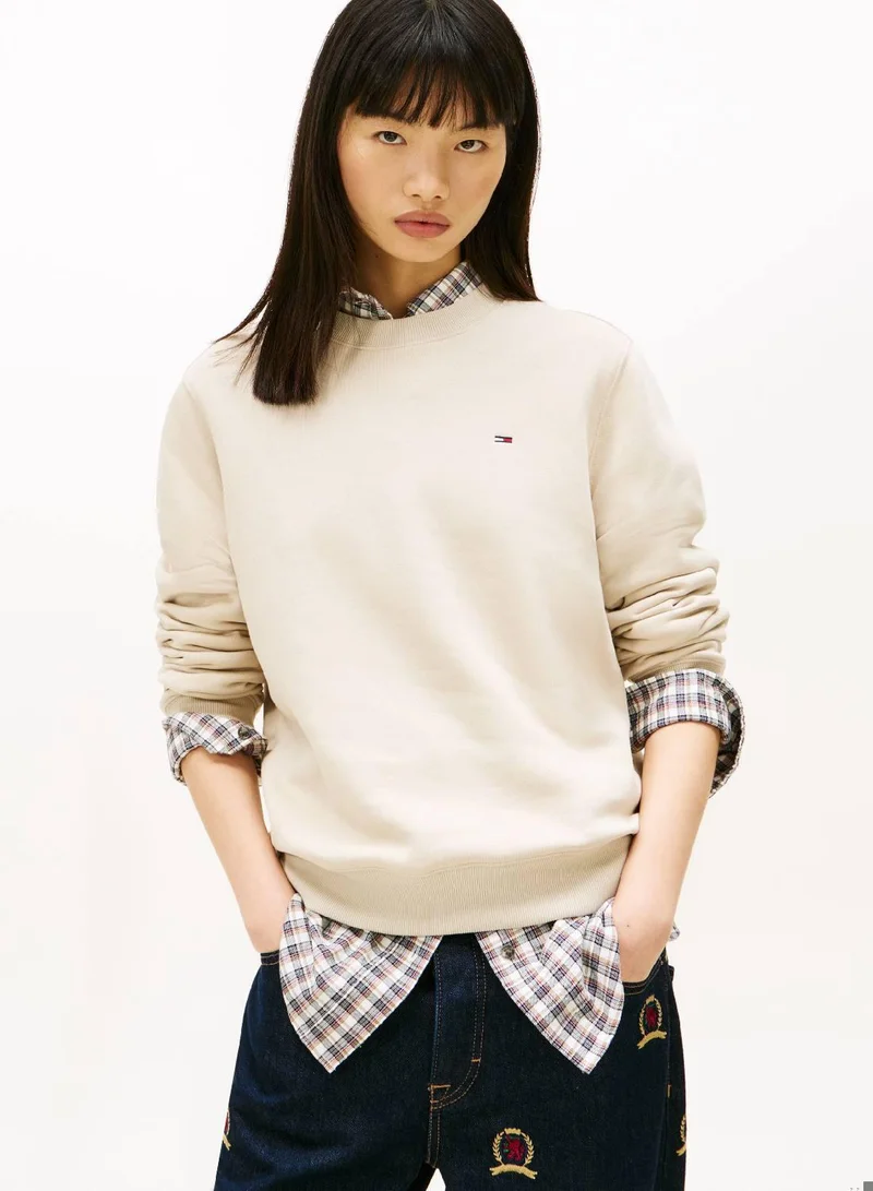 Flag Embroidery Fleece Sweatshirt