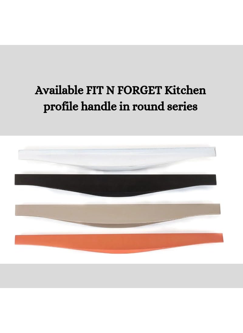 FIT N FORGET FIT N FORGET Round 22 inch Matt Finish Aluminum Profile Handle for KitchenWardrobe Kitchen HandleCabinet HandlePack of 1  - Image 4