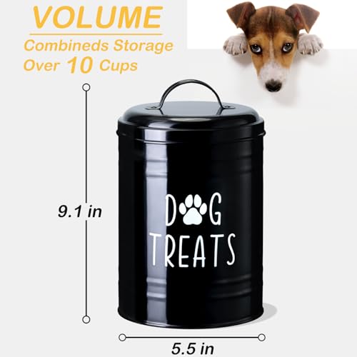 NIXBYO Dog Treat Container Airtight, Dog Treat Jar with Lid - 9x5.5'' Metal Dog Cookie Jar for Farmhouse Kitchen Counter, Black Pet Treat Container, Dog Treat Storage Container for Dogs, Cats - Image 2