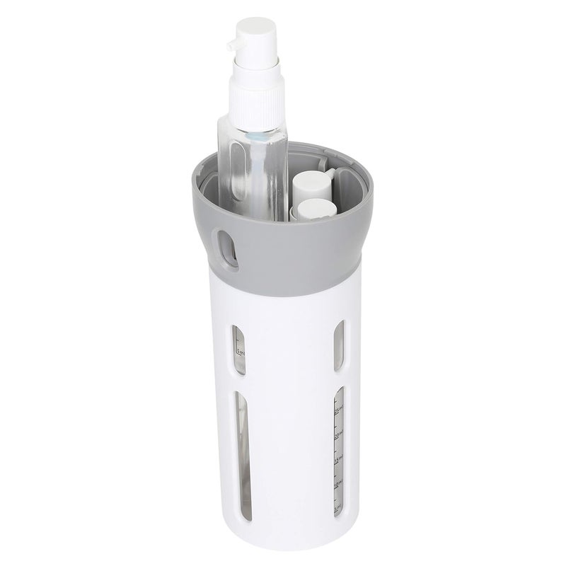 Travigo Travigo 4in1 Travel Dispenser Bottle Set Includes Four 40 mL Cosmetic Toiletries TSA Approved Refillable Leakproof Liquid Containers for Shampoo Lotions Skincare Makeup Products Gray Plastic - Image 3