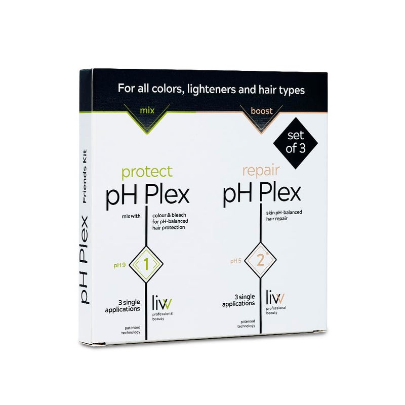 LIW pH Plex Steps 1&2 Protect & Repair Hair Care Treatment - Use with Home Hair Color & Bleach Products - Salon Quality Professional Results at Home - Friends Kit (3 Sachets of Steps 1 & 2) - Image 1