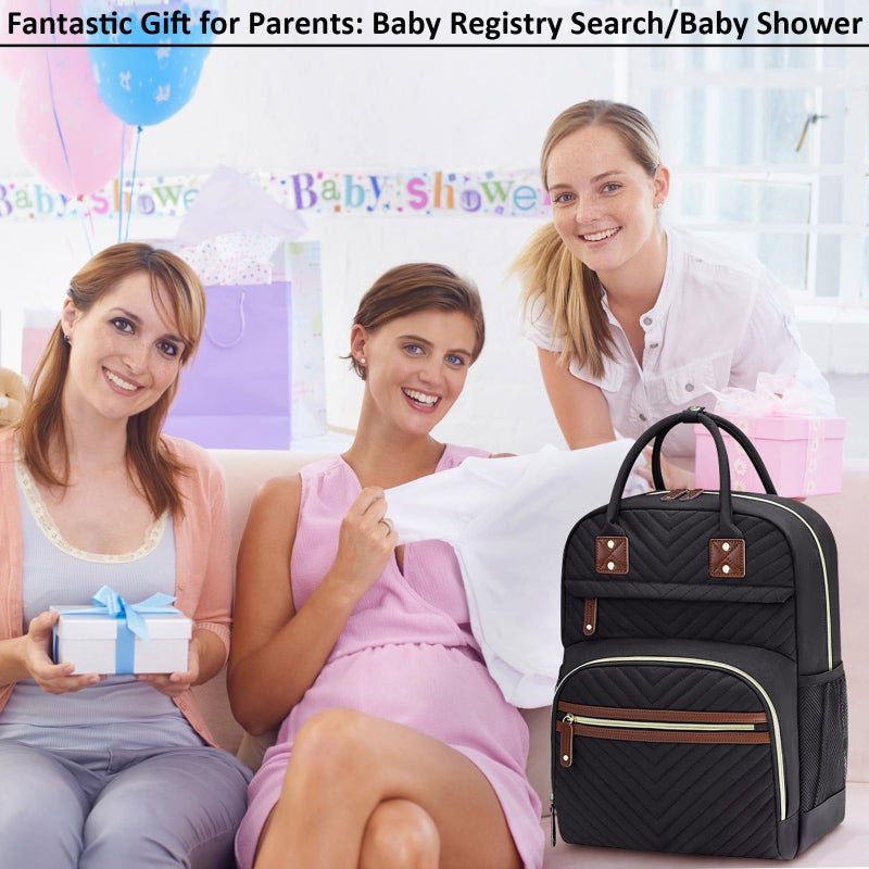 Tenot Diaper Bag Backpack for Women Large Capacity with Insulated Pockets Multifunctional Diaper Bags For Baby Girl Boy Waterproof Baby Bags For Mama Maternity Travel Bag Black - Image 5