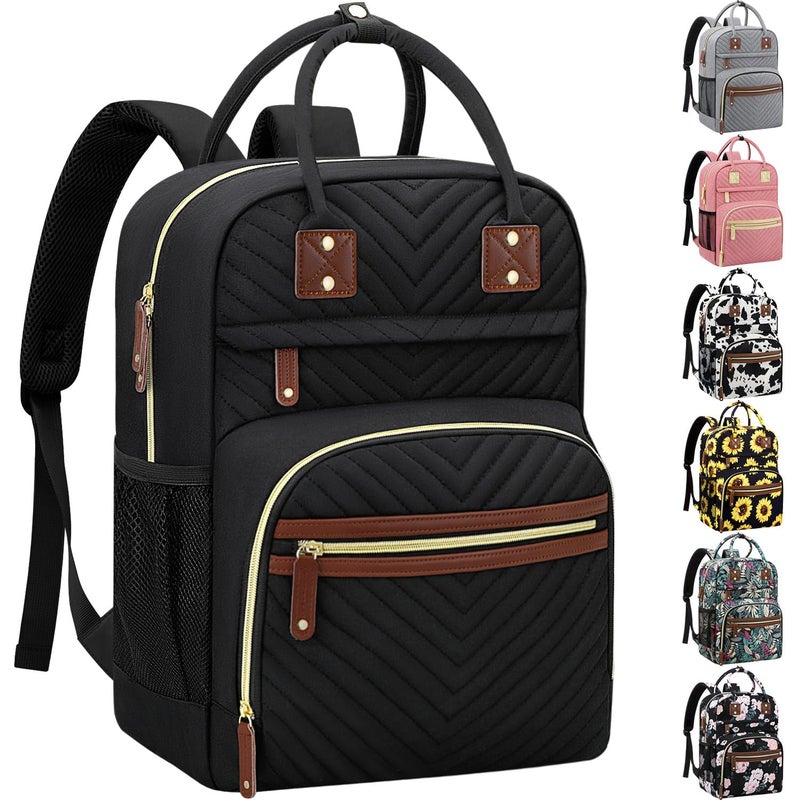 Tenot Diaper Bag Backpack for Women Large Capacity with Insulated Pockets Multifunctional Diaper Bags For Baby Girl Boy Waterproof Baby Bags For Mama Maternity Travel Bag Black - Image 1